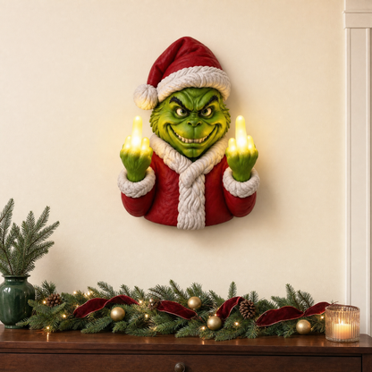 JollyFlips™ Light-Up Middle Finger Santa Wall Décor