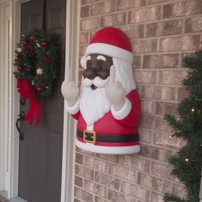 JollyFlips™ Light-Up Middle Finger Santa Wall Décor